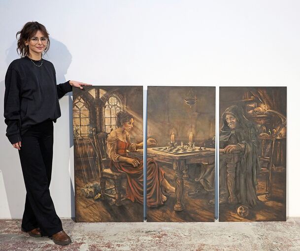 Unter den 44 starken künstlerischen Arbeiten: „Oktober dreiundzwanzig“ von Emily Gampoura“. Foto: Andreas Becker