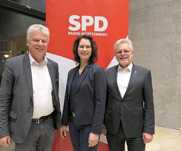 Die Spitzenkandidaten der SPD für die Regionalwahl (von links): Der Bietigheimer OB Jürgen Kessing, die Ludwigsburger Baubürgermeisterin Andrea Schwarz und der Ditzinger OB Michael Makurath. Foto: privat
