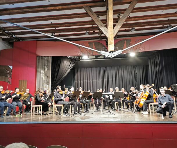 Zwei Orchester bewiesen beim Zusammenspiel in der Stadthalle Alte Kelter klangliche Kraft. Foto: Antje Krüger-Spindler