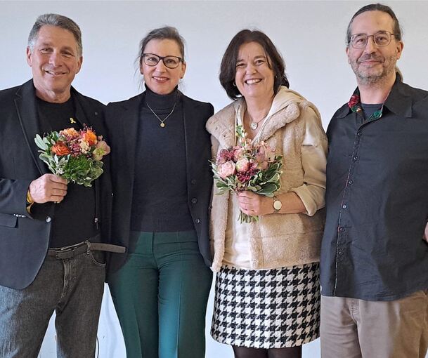 Besuch aus Israel (von links): Mendi Rabinowitz, Sylvia Jägersberg, Claudia Rugart und Alexander Schikowski (Lehrer und Organisator des Vortrags). Foto: privat