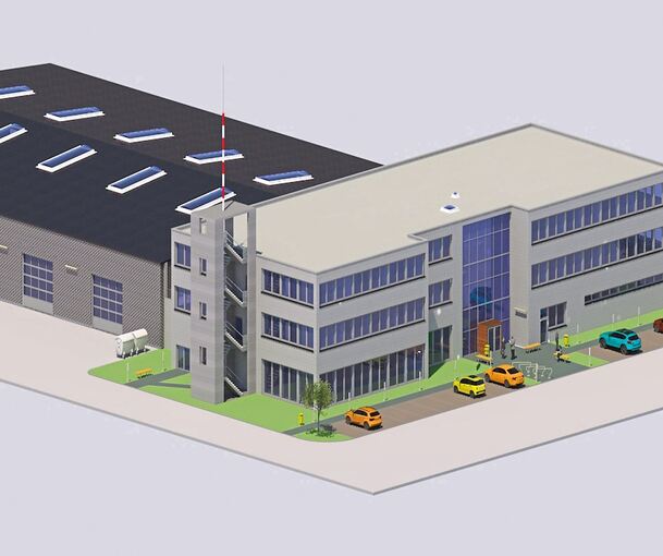 So hatte sich Landrat Dietmar Allgaier das Katastrophenschutzzentrum des Kreises vorgestellt: Doch nun kommt eine deutlich kleinere Variante. Skizze: Landratsamt Ludwigsburg/p