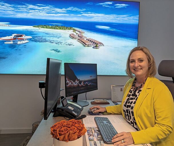 Individualität ist Trumpf: Gaby Jordan in ihrem ungewöhnlichen Reisebüro in Asperg.