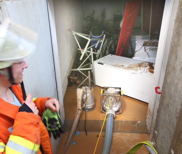 Blick ins Innere des betroffenen Feuerwehrhauses. Foto: Alfred Drossel