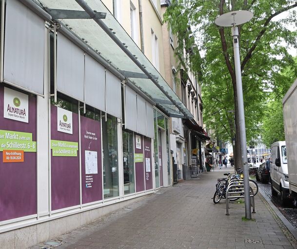 Blick in die Myliusstraße, Alnatura ist inzwischen umgezogen.