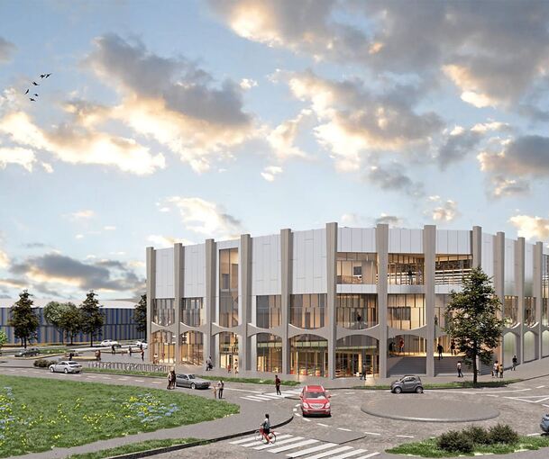 Zwischen der Multifunktionshalle und der Egetrans-Arena wird nun geparkt...Illustrationen: Thesauros