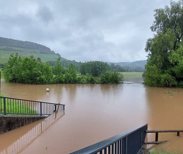 Das Rückhaltebecken Hasenbach bei Oberstenfeld.