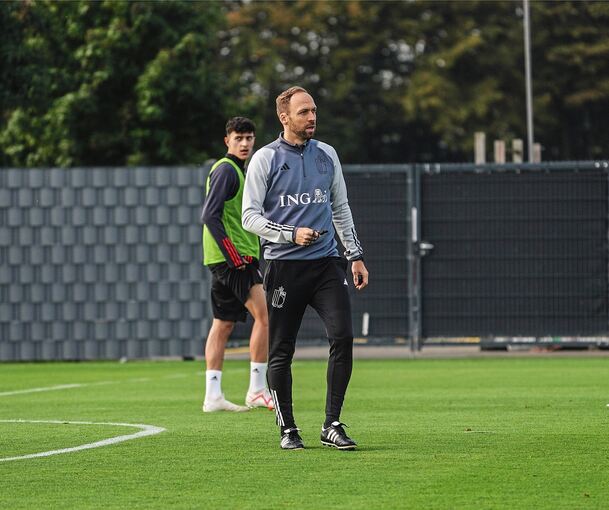 Zuständig für die Trainingsarbeit auf dem Platz: Belgiens Co-Trainer Andreas Hinkel.