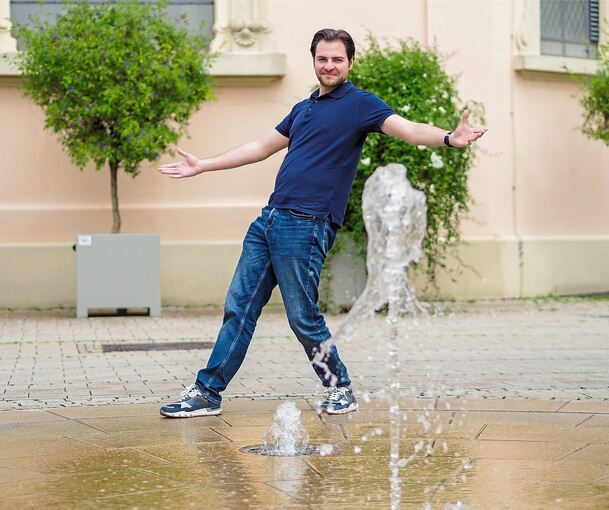 René Lazar in seinem Schauspiel-Element: In Ludwigsburg gibt der 27-jährige Remsecker eine kleine Kostprobe seines Könnens.