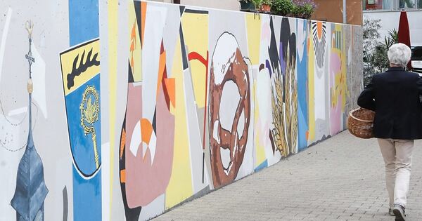 Street-Art in Erdmannhausen: Brezel und Ähren im Großformat