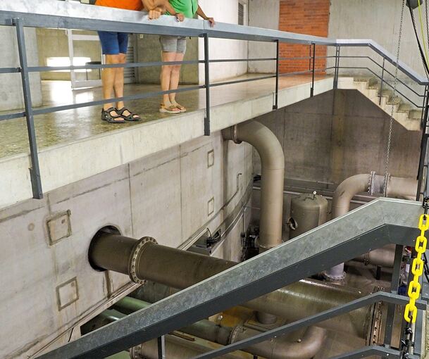 So sieht‘s also im Innern des Wasserturms aus.