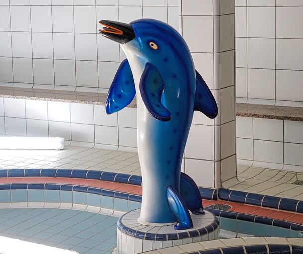 Der alte Delfin soll zumindest als Dekoration auch im neuen Kleinkinderbereich einen Platz finden.