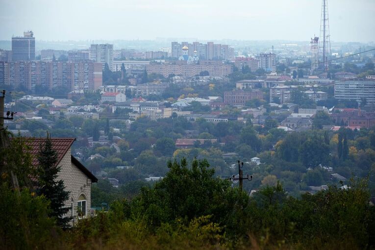 Die von Russland besetzte Stadt Luhansk. Die von Russland besetzte Stadt Luhansk.