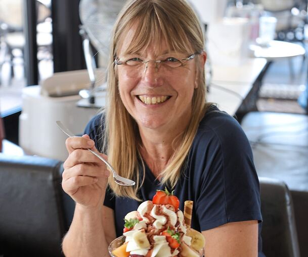 LKZ-Redakteurin Kristina Winter strahlt: Es schmeckt.