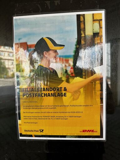 Die Postfiliale ist wegen des Brandes geschlossen.