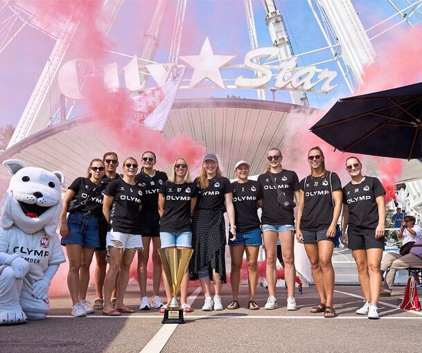 Am Sonntag haben sich die Handballerinnen des HB Ludwigsburg am Riesenrad präsentiert.