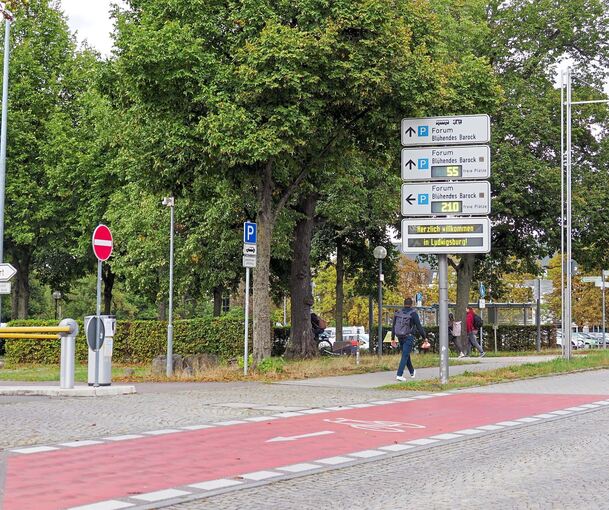 Besucher, die sich am Samstag auf die Parkplatzanzeige verlassen haben, wurden wegen eines Fehlers in die Irre geführt. Foto. Holm Wolschendorf