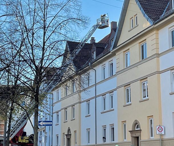 Die Feuerwehr war mit großer Leiter im Einsatz.