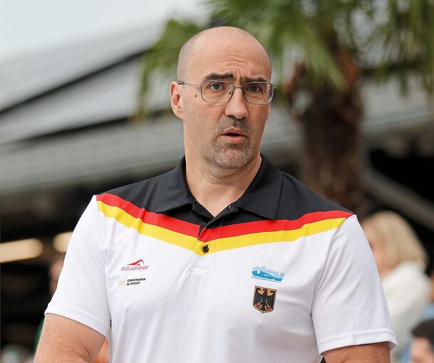 Überraschungsgast beim SVL-Heimspiel gegen Spandau: Bundestrainer Milos Sekulic, hier beim Länderspiel Ende Juni in Hoheneck.