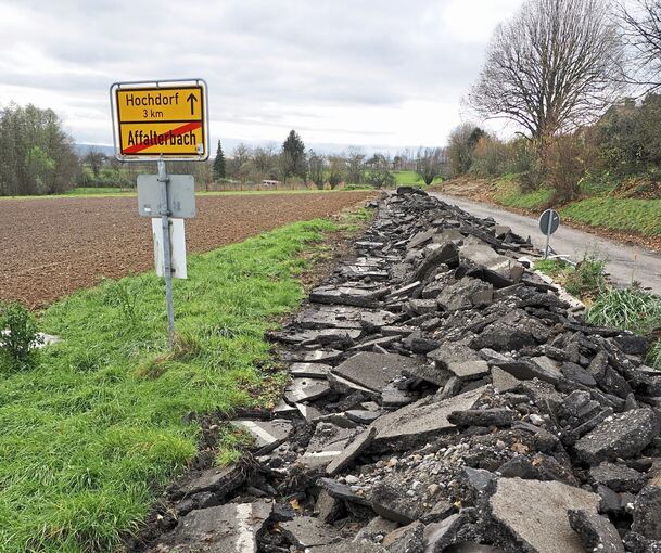 Derzeit wird an dem Abschnitt von der Ortsausfahrt Affalterbach zum Weiler Siegelhausen gearbeitet.