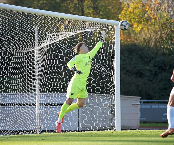 Sicherer Rückhalt mit hohen Zielen: Freibergs Torwart Michael Gelt.