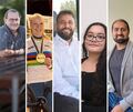 Über sie haben wir 2024 berichtet (von links): Roland Heck, Lara Füller, Mustafa Özyakan, Sima Sukkary und Harmeet Dawan.