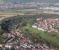 Die gemeinsame Stadt: Im Vordergrund Untermberg, rechts Bissingen und im Hintergrund Bietigheim.
