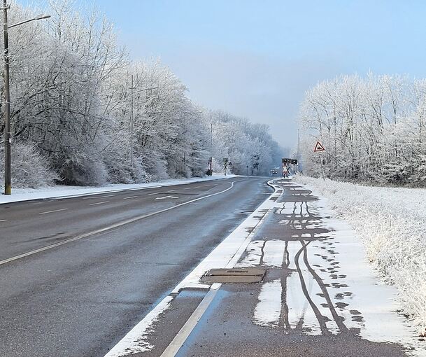 Eine herrlich winterliche Landschaft in der Weststadt – nur leider nicht echt und lange haltbar.