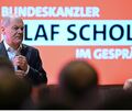 „Bundeskanzler Olaf Scholz im Gespräch.“ Seit seiner Kür zum Bundeskanzlerkandidaten ist der SPD-Politiker mit dem Format auf Wahlkampftour.