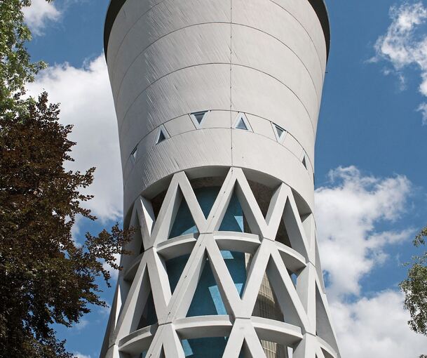 Der Wasserturm in Möglingen wurde Mitte der 1960er-Jahre gebaut.