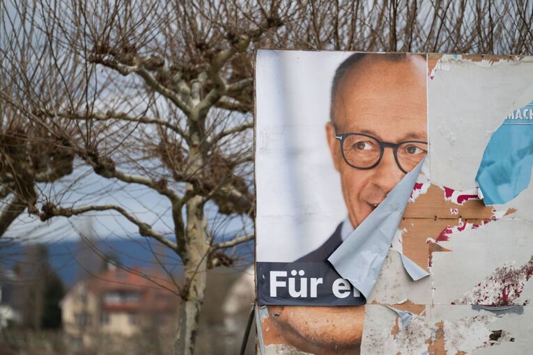 Beschädigtes Wahlplakat - CDU