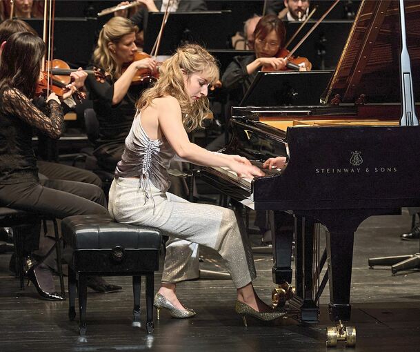 Temperamentvolle Interpretationen am Piano: Lise de la Salle.