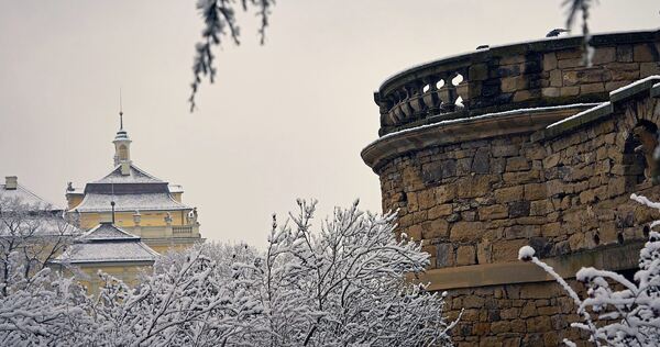 Blick oberhalb der Emichsburg in Richtung Schloss.