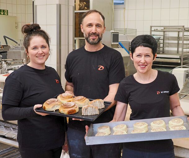 Isabell Pietzsch, Bernd und Iris Dannenmann (von links) leiten die Kornwestheimer Familienbäckerei in dritter Generation.