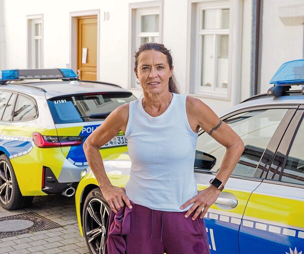 Schauspielerin Ulrike Folkerts bei den Dreharbeiten in Ludwigsburg.