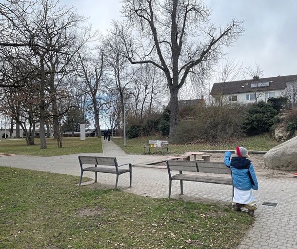 Hinter den Bänken soll noch im Frühjahr ein Baum gepflanzt werden, der dann dem Sandkasten Schatten spendet.