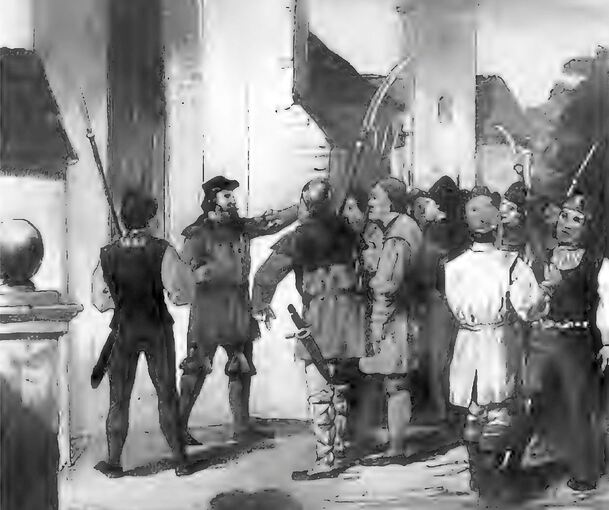 Zeitgenössische Darstellungen von Matern Feuerbacher gibt es nicht. Diese Illustration von Victor Schivert stammt aus dem 19. Jahrhundert.