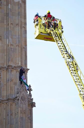 Pro-Palästinensiche Aktion am Big Ben in London