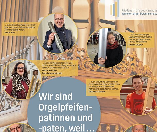 Mit diesem Plakat wirbt der Förderverein Walckerorgel für die Übernahme von Patenschaften für Orgelpfeifen.