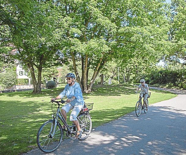Die Wege am Japangarten vorbei (im Hintergrund die Metter) sind nicht getrennt, ein Ausbau aber ist wegen des Denkmalschutzes des Geländes nicht möglich, so die Stadt.