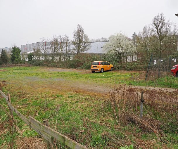 Noch ist dieses Grundstück am Rand eines Hemminger Gewerbegebiets unbebaut, nun aber sollen Varianten für Modulbauten geprüft werden.