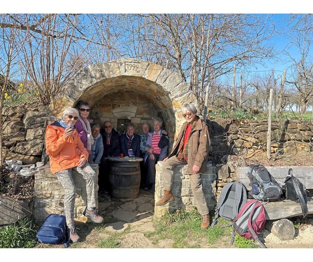 Kurze Rast und Trinkpause am Wengerthäusle.