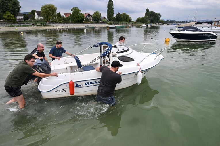 Niedrigwasser am Bodensee