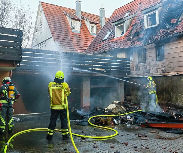 Mehrere Feuerwehren waren zum Einsatz nach Eberdingen gekommen.