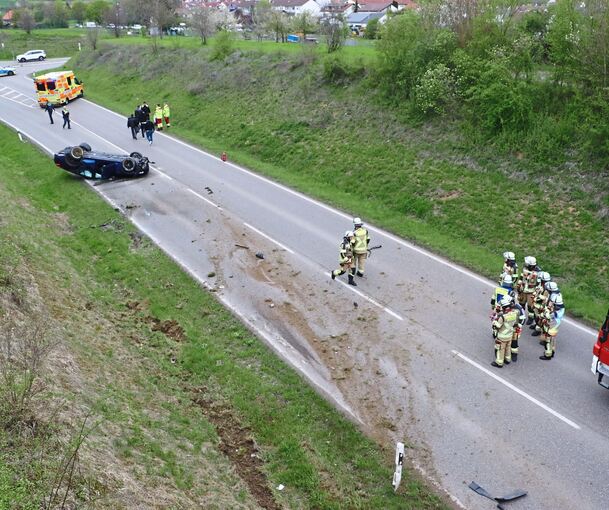 Blick von oben auf die Unfallstelle.