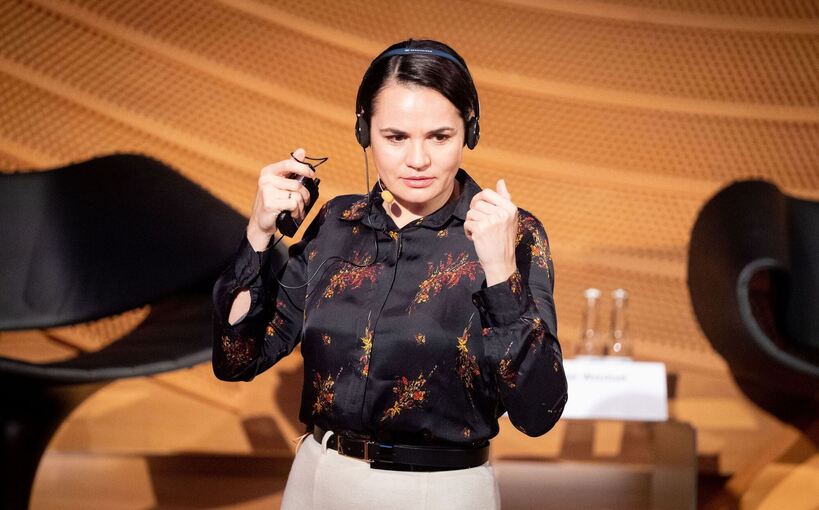 Belarussische Oppositionsführerin Tichanowskaja in Berlin Belarussische Oppositionsführerin Tichanowskaja in Berlin