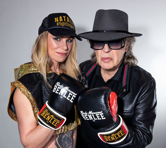 Musiker Udo Lindenberg und Boxerin Natalie Zimmermann Musiker Udo Lindenberg und Boxerin Natalie Zimmermann