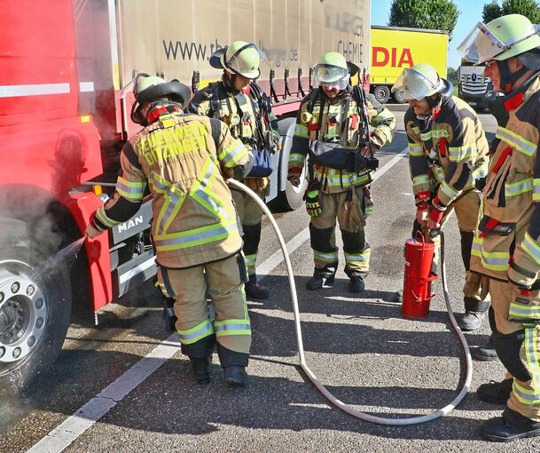 Die Feuerwehr im Einsatz.