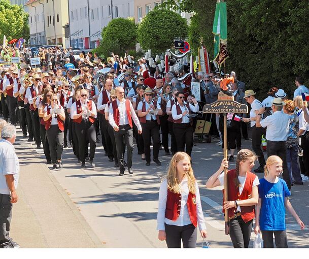Den Festumzug am Sonntag durch Schwieberdingen sicherten fast 100 Helfer ab.