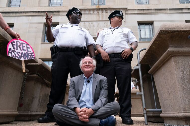 Protest gegen die Strafverfolgung von Assange