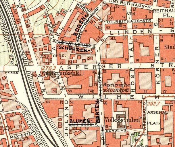 Blumen, Bogen oder Schützen: 1945 ersetzen belanglose Begriffe die Straßennamen, die der gleichgeschaltetete Ludwigsburger Gemeinderat in den Dreißigern sogenannten „Blutzeugen der Bewegung“ widmete.